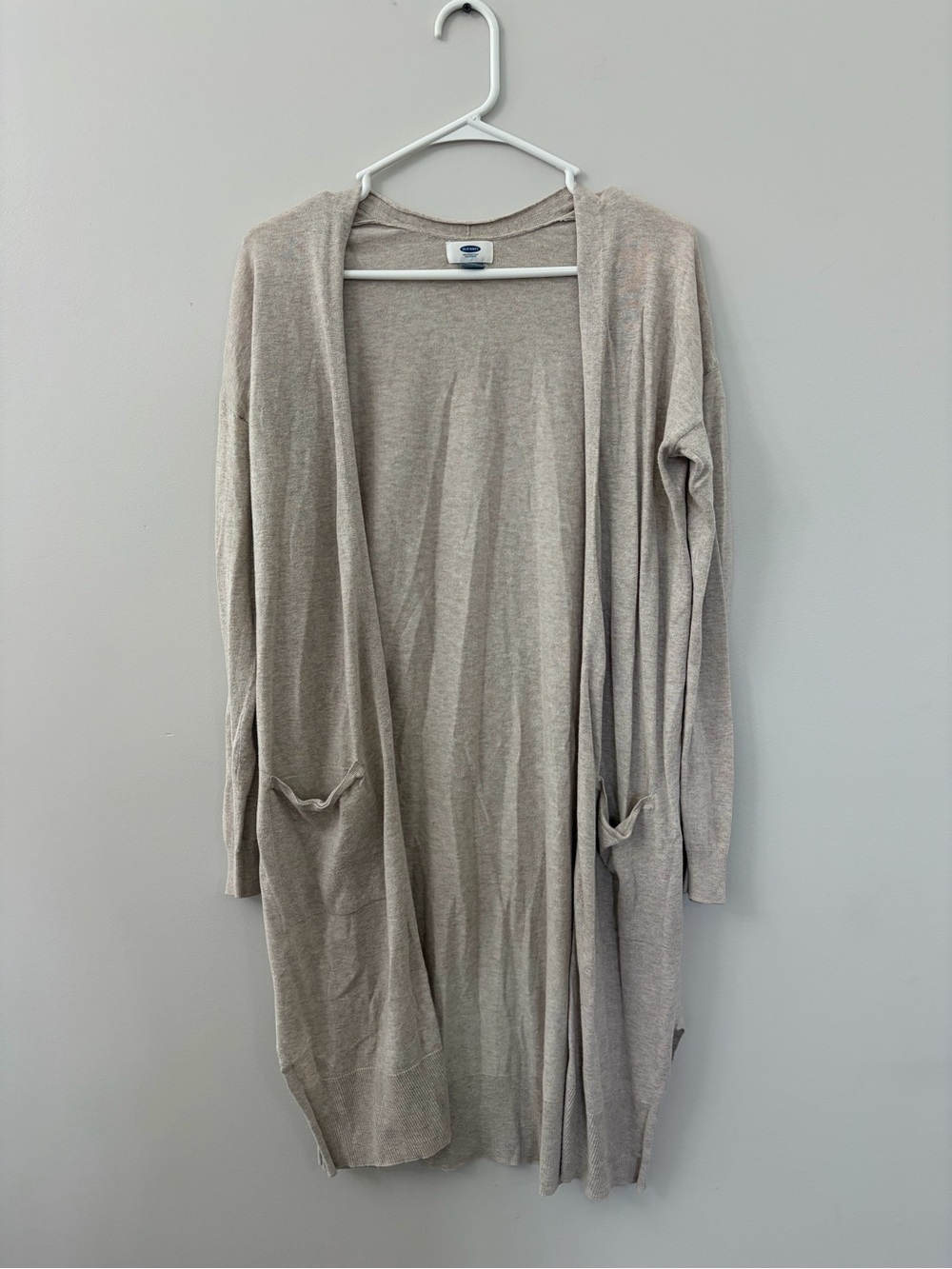 Old Navy Light Taupe Open-Front Long Cardigan